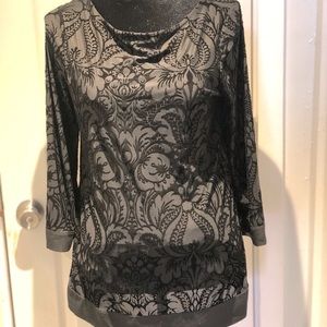 Charter Club black cut velvet top